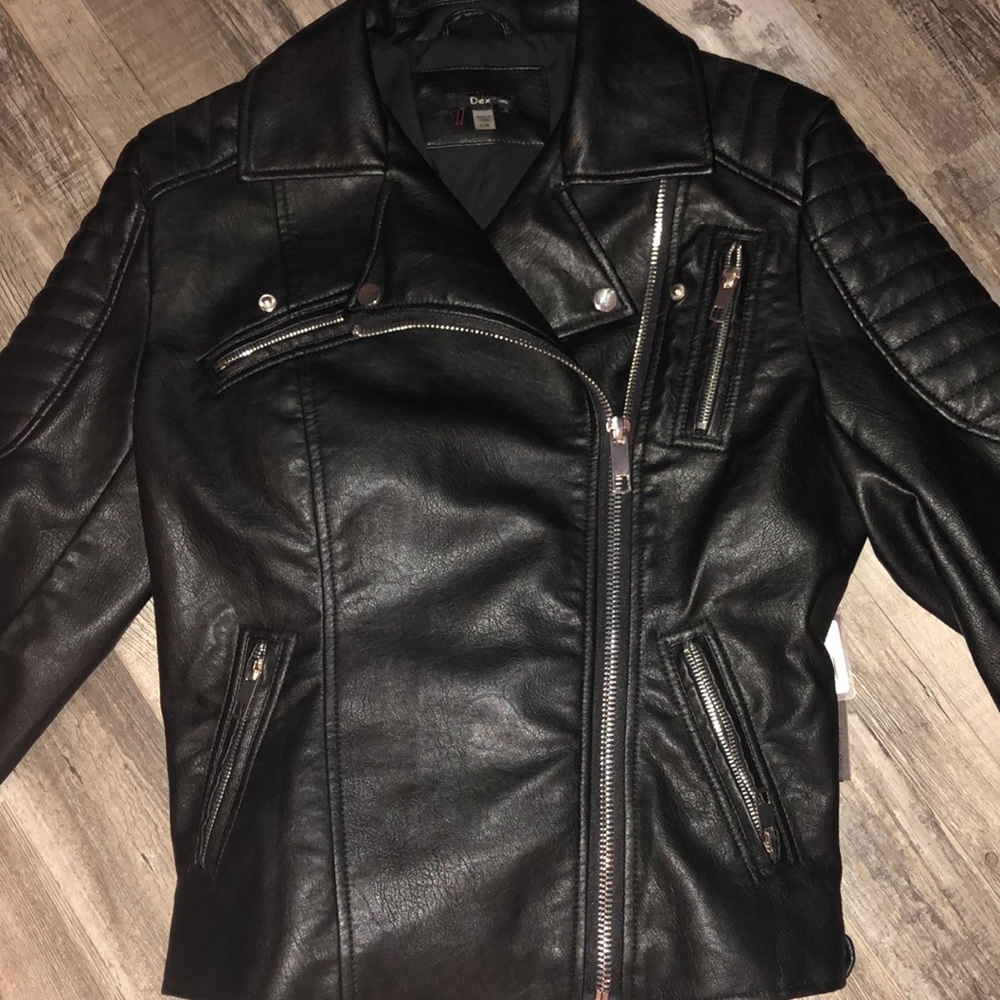 DEX Women’s Faux Leather Moto Jacket NWT